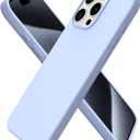 ORNARTO Compatible with iPhone 15 Pro Max Case 6.7", Slim Liquid Silicone 3 Layers Soft Gel Rubber Shockproof Protective Phone Cover with Anti-Scratch Microfiber Lining-Baby Blue