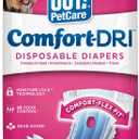 OUT! PetCare Disposable Dog Diapers Female, Potty Training, Dog Diapers, Female Doggie in Heat, Puppy Training, Incontinence, Puppy Essentials 13-18 Waist (XS/S, 16ct)