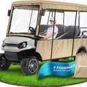 moveland 6 Passenger Golf Cart Driving Enclosure - Heavy Duty Golf Car Rain Cover for EZGO 118" Roof - Upgraded Stronger Door Zipper for Golf Cart Outdoor Enclosure | Taupe