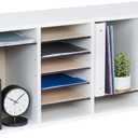 Safco Literature Organizer, 24 Compartments, Office and Classroom Mailbox with Adjustable Shelves, Wood Paper and Mail Sorter, White