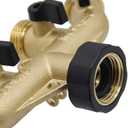 Twinkle Star 4 Way Heavy Duty Brass Garden Hose Splitter, Hose Connector 3/4", Hose Spigot Adapter with 4 Valves