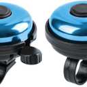 Classic Bike Bell, Aluminum Bicycle Bell, Loud Crisp Clear Sound Bicycle Bike Bell for Adults Kids ((Blue, Blue-Right Hand Use-2 Pack))