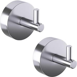 AZW Towel Hooks for Bathrooms, 2 Pack Heavy Duty Stainless Steel Hand Towel Holder Wall Mount Coat Rack Shower Bath Robe Hook Door Hanger for Kitchen Bedroom Hotel(Chrome)