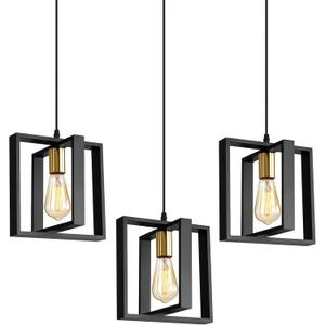 9MMML Black Pendant Lights Kitchen Island Set of 3, Farmhouse Hanging Lamp with 62'' Height Adjustable Cord, Small Wood Ceiling Pendant Light Fixture for Dining Room, Entryway, Foyer