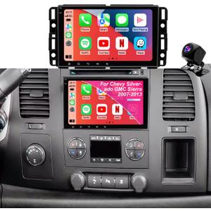 Car Radio for Chevy Chevrolet Silverado 20072013 GMC Sierra, Yukon Tahoe Suburban 20072014, Traverse 8inch Touchscreen Stereo Headunit with CarPlay Android Auto Bluetooth GPS 5GWiFi Backup Camera FM