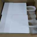 BAG BOX 100 Pack 5.9x3.1x8.25 Inch White Gift Bags with Handles,Bulk Kraft Paper Bags for Shopping, Retail, Merchandise, Wedding, Party Favors, Paper Grocery Sacks