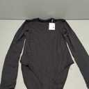 REORIA Women's Turtle Neck Long Sleeve Bodysuit Basic Slim Fit Double Lined Lightweight Layering Top for Fall & Winter (Black, S)