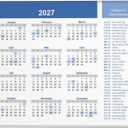 Mouse Pad 2027 Calendar with Holidays, Premium-Textured Mouse Mat with Non-Slip Rubber Base, Mousepad for Laptop Computer Office Desk Accessories