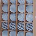 20 pcs Velvet Ornaments for Christmas Tree, 2.36 inch Flocked Dusty Blue Christmas Ornaments Balls Set Assortment for Xmas Tree Holiday Decor