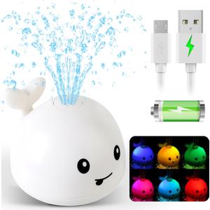Baby Bath Toys for Kids Ages 1-3, Easter Basket Stuffers for Baby 1 2 3 Year Boy Girl, Whale Bath Toy Sprinkler Light up Bath Toys for Babies 6-12 Months, Toddlers Bathtub Toys Baby Birthday Gifts