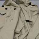 Women's Cropped Trench Coat Double Breasted Short Jacket High Collar Fall Winter Coats Trendy Outfit with Belt (Large, Khaki)