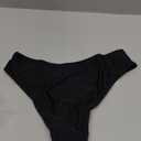 SHEKINI Women's Mid-Waist Bikini Bottom Cheeky U-Shaped Bathing Suit Bottom (Black - U-Shaped Style, Small)