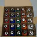 25 Pack C7 Christmas Replacement Bulbs, Multicolor Christmas Bulbs Vintage Ceramic Lights for Indoor Outdoor Patio Christmas Party String Lights, 5W Incandescent Night Light, C7/E12 Candelabra Base - Pack Of 3