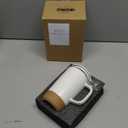 Mora Ceramics Large Tea Mug with Loose Leaf Infuser and Ceramic Lid, 18 oz, Portable, Microwave and Dishwasher Safe, Tall Coffee Cup - Rustic Matte Ceramic Glaze, Modern Herbal Tea Strainer, Cotton