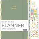Daily Planner 2026 (8.5" x 11") - Weekly & Monthly Planner (Jan. 2026 - Dec. 2026), Column View Calendar Organizers, Hardcover Agenda Book with Tabs for Office & School, Green