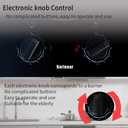 Karinear 2 Burner Electric Cooktop 12 Inch Built-in Electric Stove Top, 220v- 240v Radiant Cooktop with Residual Heat Indicator, Knob Control, Over-Temperature Protection, Hard Wire(No Plug)