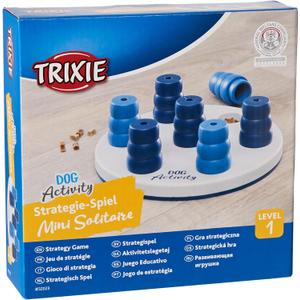 TRIXIE Pet Products Mini Solitaire Game for Dog, Level 1, White/Blue, 7.75 x 7.75 in. (32023)