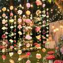 Suncalla 6 Pcs 35.4ft Hanging Flowers Garlands Backdrop Lighted Floating Fake Wildflower Vines LED Floral Garland Ceiling for Spring Wedding Bridal Shower Birthday Graduation Party(Lovely, Multicolor)