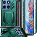 FNTCASE for Motorola Moto G-Stylus-5G-2025 Case: Military Grade Drop Proof Protection Mobile Cover with Kickstand | Matte Textured Rugged Shockproof TPU for Moto G Stylus 2025 Case - Green