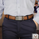 BULLIANT Men Belt, Ratchet Belt Adjustable For Gift Men Dress Jeans 1 3/8"-Cut For Fit, (Brown)