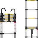 6.6ft Telescoping Ladder, Lightweight Collapsible Ladder with Hook, Aluminum Extension Ladders for Home, Folding Telescoping Ladder for RV, Attic, Daily Use at Home, 330 lbs