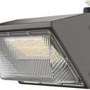 TIERONE 50W LED Wall Pack Light Dusk to Dawn Photocell Outdoor Commercial Security Area Lighting Fixture UL Listed 5500LM 4000K Daylight 400W HPS/HID Equivalent IP65 Waterproof 120-277V 1PACK