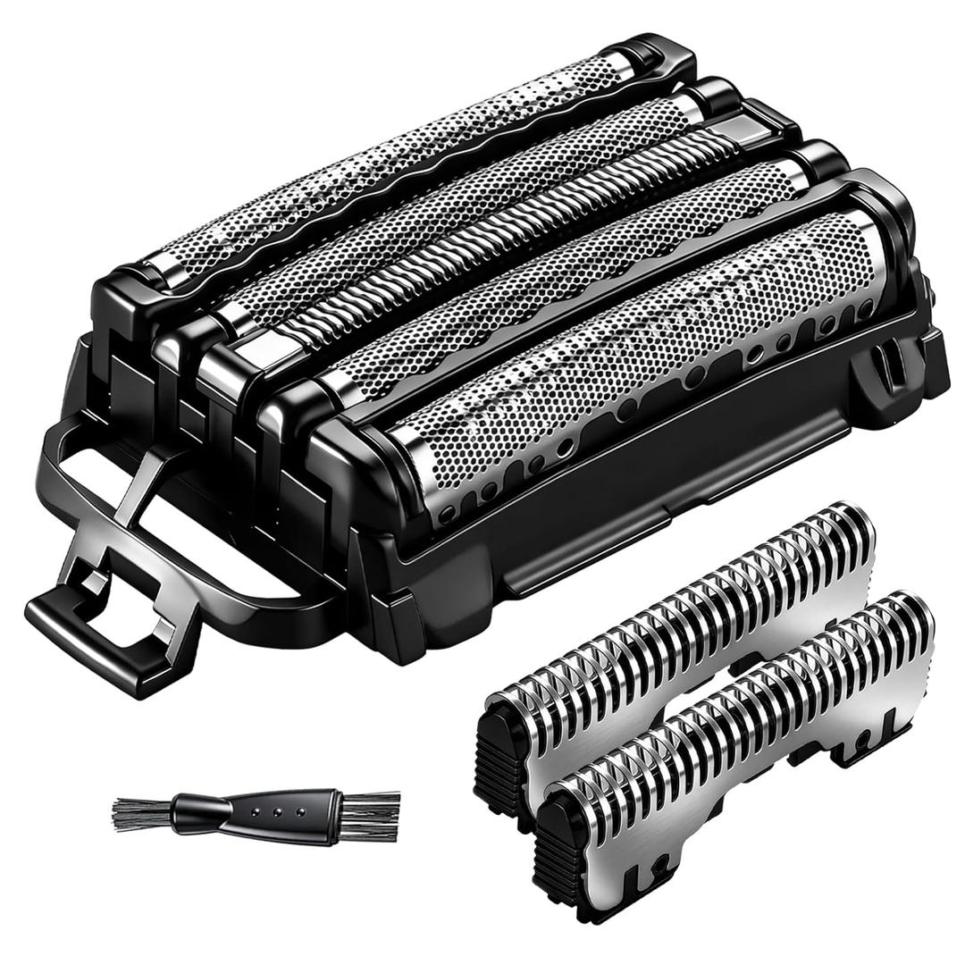 1Pack Replacement Blades and Foil Compatible with Panasonic ARC5 5-Blade Shavers, Compatible with WES9032P ES9032 ES9034 ES9036 ES9038, Fits Models ES-LV61, ES-LV65, ES-LV67, ES-LV95 1Cleaning Brush