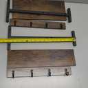 OROPY Coffee Mug Rack Wall Mounted, Rustic Wood Cups Rack with 12 Hooks and Storage Shelf, for Home Kitchen Display and Collection (Rustic Brown)