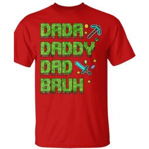 Dada Daddy Dad Bruh Father's Day Game Pixel T-Shirt, Size XXL