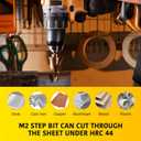 Anfrere Large Step Drill Bit, 1/4 to 2-3/8 inch High Speed Steel Drill Cone Bits for Sheet Metal Hole Drilling Cutting, Sprial Unibit Extra Large 2-3/8 inch