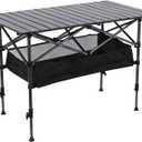 Portable Folding Camping Table, 47.2" x 21.6" x 19.6" roll-up top and Carbon Steel Frame, Lightweight Picnic Table for Outdoor, Beach, Tailgating, BBQ, Travel, with Carrying Bag (120x55x50)
