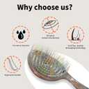 Detangling Wet Hair Brush for Thin or Straight Hair, Vented Detangler Hairbrush with Double-Layered Ultra and Soft-Nylon Bristles for Wet or Dry Hair, Gift for Women Girls Kids