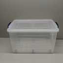 Superio 44 Qt Clear Plastic Storage Bin with Lid and Wheels, Non-Toxic, BPA Free, Odor Free, Organizer Storage Box, Stackable Plastic Tote for Home, Garage, Closet