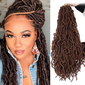 6 Packs New Faux Locs Crochet Hair 24 Inch Most Natural Brown Soft Goddess Locs for Black Women (Pack of 6, #30)