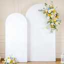 White Arch Backdrop Cover for Wedding, Set of 2 Stretchy Spandex Fitted Arch Stand Cover for Baby Shower, Birthday Party Decor, Chiara Backdrop Cover with Double-Sided Design(7.2FT 6FT, White)