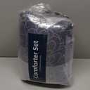 Purple Comforter Set Queen Size Floral Bedding Set for All Seasons