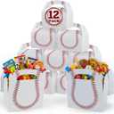 ArtCreativity Baseball Party Favors, Pack of 12 Cardboard Gift Box with Handles, Goodie Gift Bags Treat Boxes for Candy, Cookies, & Toys, Team Baseball Snack Bag, Sports Themed Birthday Bulk Supplies