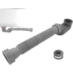 1 1/2 Inch Tub Drain Kit with Low Profile P Trap,Flexible Drain Pipe for Freestanding Tub, RV Shower, Clawfoot Tub - Low Profile Shower Drain Kit, Easy Installation