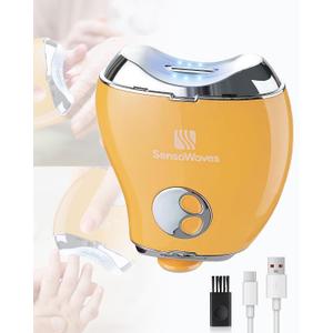 3-in-1 Electric Nail Clipper for Baby & Adults, USB Rechargeable Trimmer with LED Light, Polisher and Storage Container, Adjustable Speeds Nail Clipper for Kids, Seniors & Caregivers (Safe & Quiet) (Yellow)