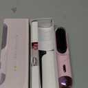 Go Brush Pro 2026 Hair Iron Straightener Brush 300M Negative Ions, Portable Mini Hair Straightening Comb for Women with 4 Temps Fast Heating MCH Ceramic Coating Smooth Frizz Hair Travel Gift Pink