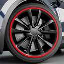 Automotive Alloy Wheel Rim Protector - Covering The Entire Rim of The Wheel hub - Strips for Curb Rash Prevention - Set of 4 Rim Protector Easy to Install(20'',Silver)