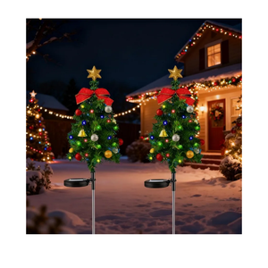 Pre Lit Solar Outdoor Trees Lights, 29.5" Waterproof Solar Christmas Tree Lights Holiday Decorations, Christmas Tree Light for Outdoor Courtyards, Gardens, Lawns, Atmosphere Light