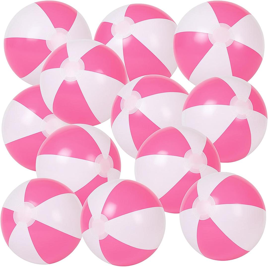 FUTUREPLUSX 12" Beach Balls Bulk(12 Pack) - Inflatable Pool Toys for Kids, Summer Water Games & Luau Decorations - Pool Party Supplies, Birthday Favors, Summer Fun Gifts, Medium