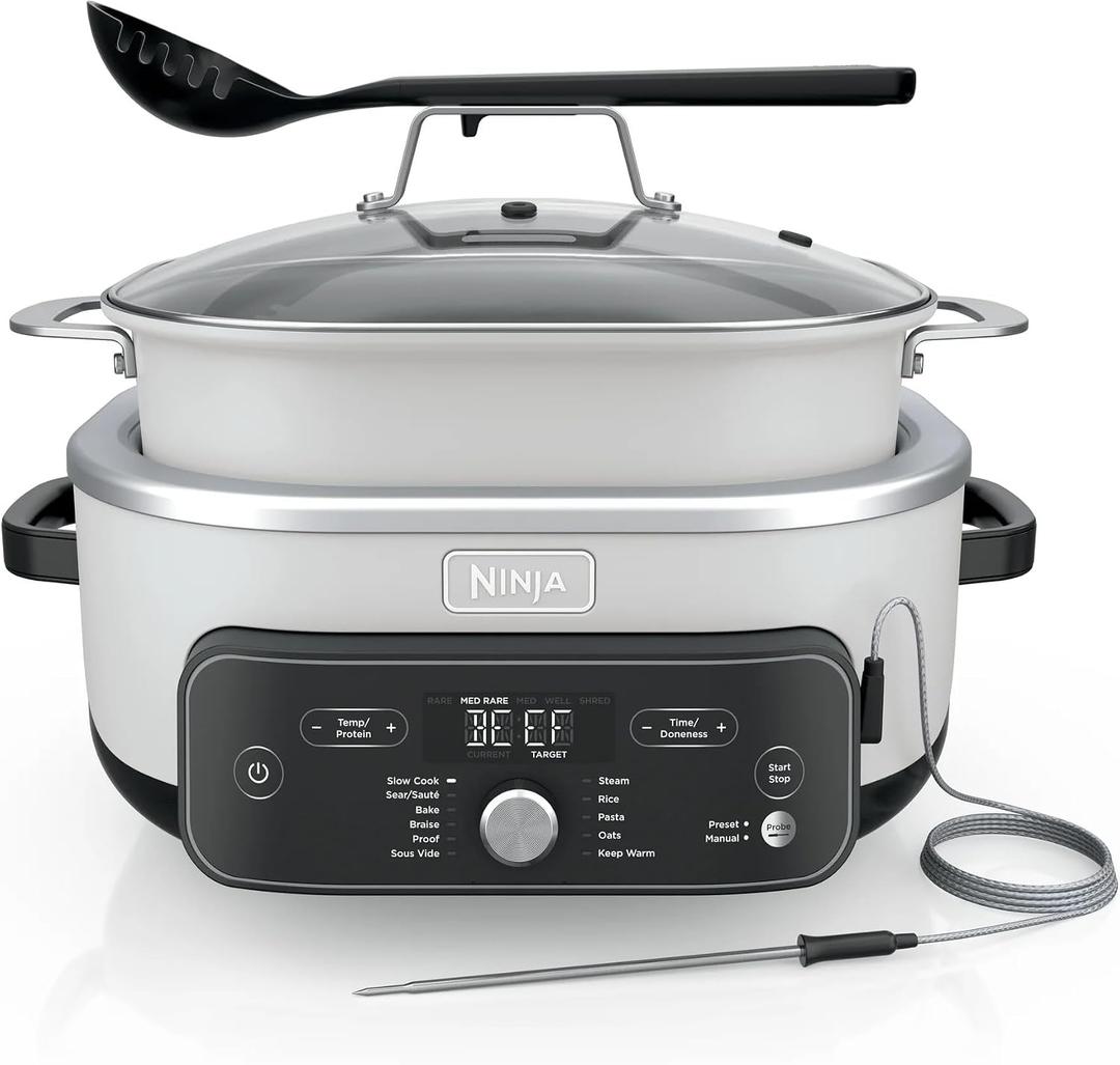 Ninja Foodi PossibleCooker PRO Plus with 11-in-1 Smart Cook System, Thermal Surround Technology, Powerful 1400-Watt Base, Oven safe up to 500 F - White, 8.5 Quarts