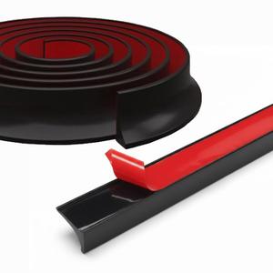 Shower Threshold Water Dam Guard, Self Adhesive Silicone Rubber Shower Door Bootom Seal Strip for Walk in Shower (60 Inch, Black)