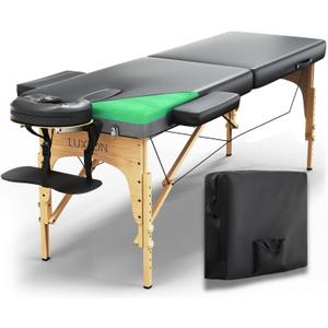 Luxton Home Premium Foam Massage Table Portable Foldable Massage Bed Height Adjustable, 72 Inches Long 27 Inches Wide Home Salon Spa Bed Tattoo Table with Accessories & Carrying Case, Easy Set Up