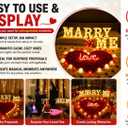 LED Marry Me Light Up Letters with Rose Petals, Love Candles, USB Lamp, Romantic Proposal Decorations