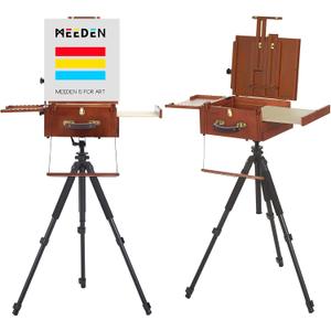 MEEDEN Plein Air Easel - Portable Tabletop for Outdoor Painting, Pochade Box with Travel Tripod, Multi-Functional Outdoor Sketching