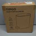 TIPGO Slim Bathroom Trash Can with Lid Soft Close, Step Pedal, 6 Liter / 1.6 Gallon Stainless Steel Trash Bin, Small Garbage Cans for Bedroom, Office, Kitchen (Matte Black)