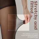 3 Pairs pantyhose for women20 Denier High Waist sheer tights (Black, S)